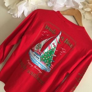 Simply Southern | Red Sailing Holidays Shirt | M